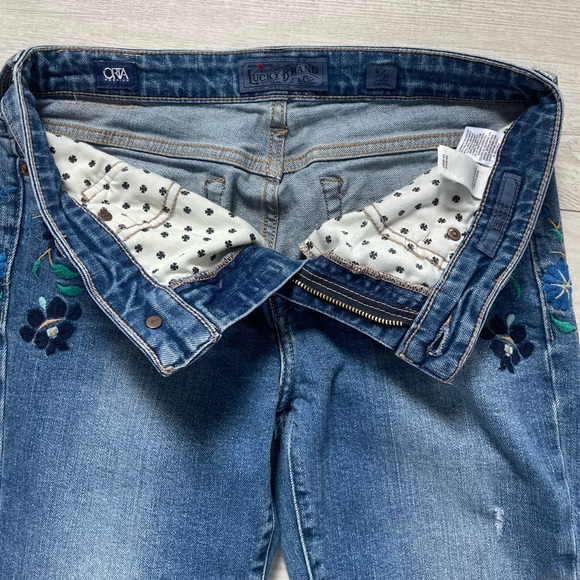 Lucky Brand Ava Skinny Ankle Embroidered Denim Jeans Size 4/27 - Picture 9 of 12